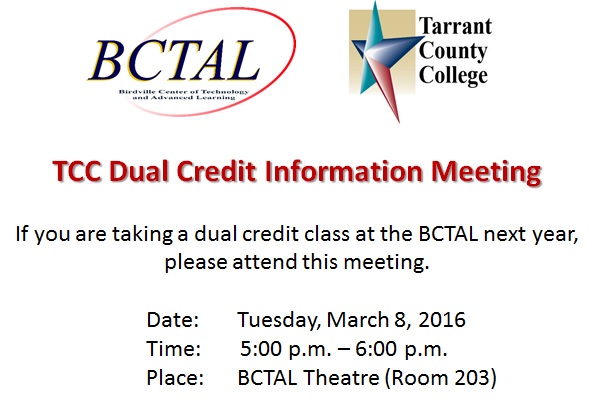 Dual Credit Meeting Flyer