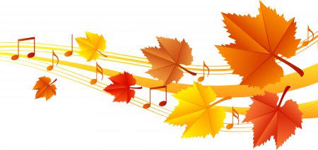 Music notes and fall leaves